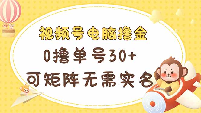 （14220期）视频号电脑撸金 0撸单号30+ 可矩阵 无需实名多号多得-Ai数字电商