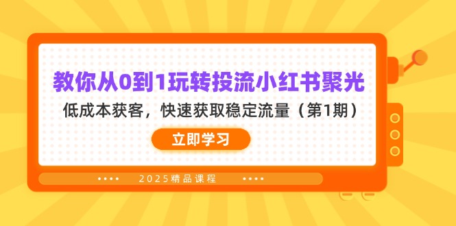 (14260期)教你从0到1玩转投流小红书聚光,低成本获客,快速获取稳定流量(第1期)-Ai数字电商