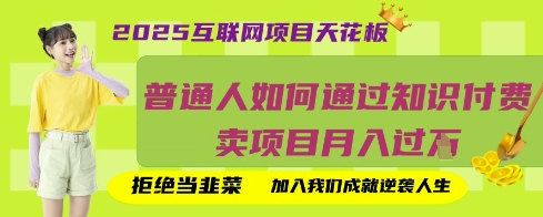 2025互联网项目天花板，普通人如何通过知识付费卖项目月入过W，拒绝当韭菜【揭秘】-Ai数字电商