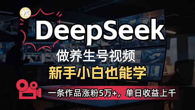 （14199期）小白用DeepSeek做养生号，一条作品涨粉5万+，单日收益上千-Ai数字电商