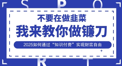 韭菜生涯终结者，我来教你做镰刀，2025如何通过“知识付费”实现财F自由【揭秘】-Ai数字电商