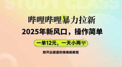 哔哩哔哩暴力拉新：2025年新风口，一单12元，一天数张(附开白渠道和保姆级教程)-Ai数字电商